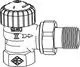 Thermostat-Ventilunterteil mit Eckform, vernickelt, mit Gewindeanschluss. Produkt von IMI Hydronic Engineering.